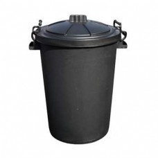 Black Dustbin 80ltr with Clips