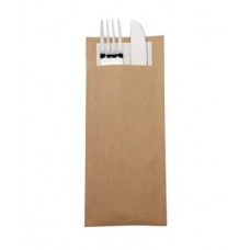 Europochette KraftBrown Cutlery Pouch with White Napkin (Pack of 600)